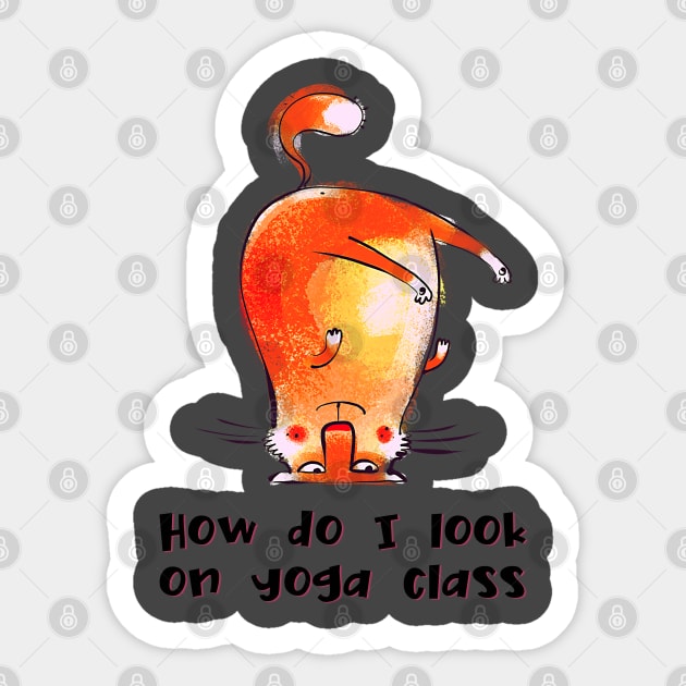 How do I look on yoga class funny yoga and cat drawing Sticker by Red Yoga